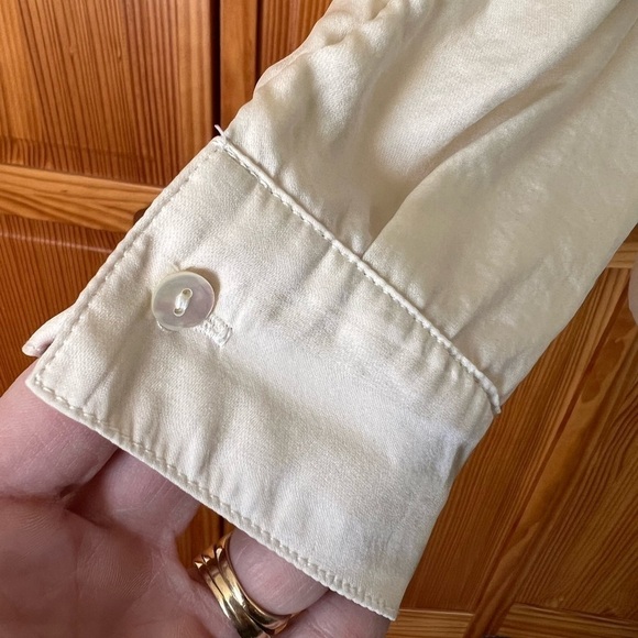 Dolan Small Cream Long Sleeve Collar Shirt Button Up - Picture 6 of 10